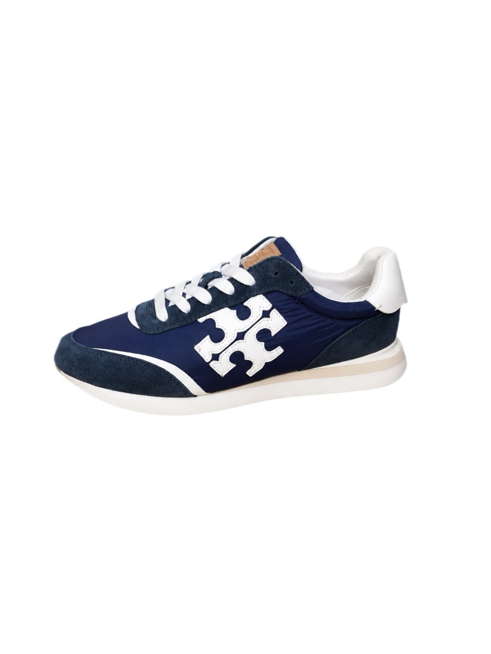 Tory Burch Destiny Trainer Sneaker Double T Navy Suede Size 9 - Picture 6 of 9